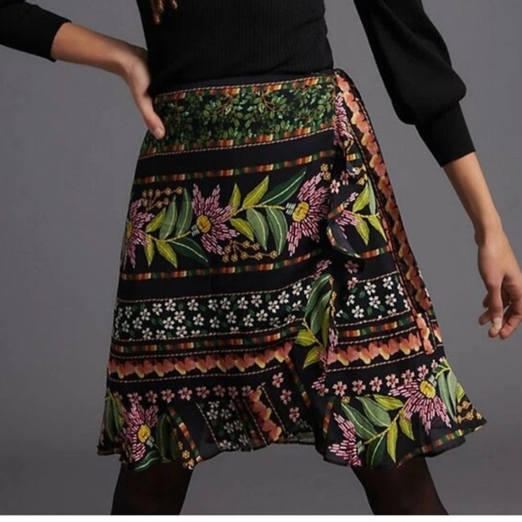 Farm Rio Arya Wrap Mini Lined Skirt - Picture 1 of 5